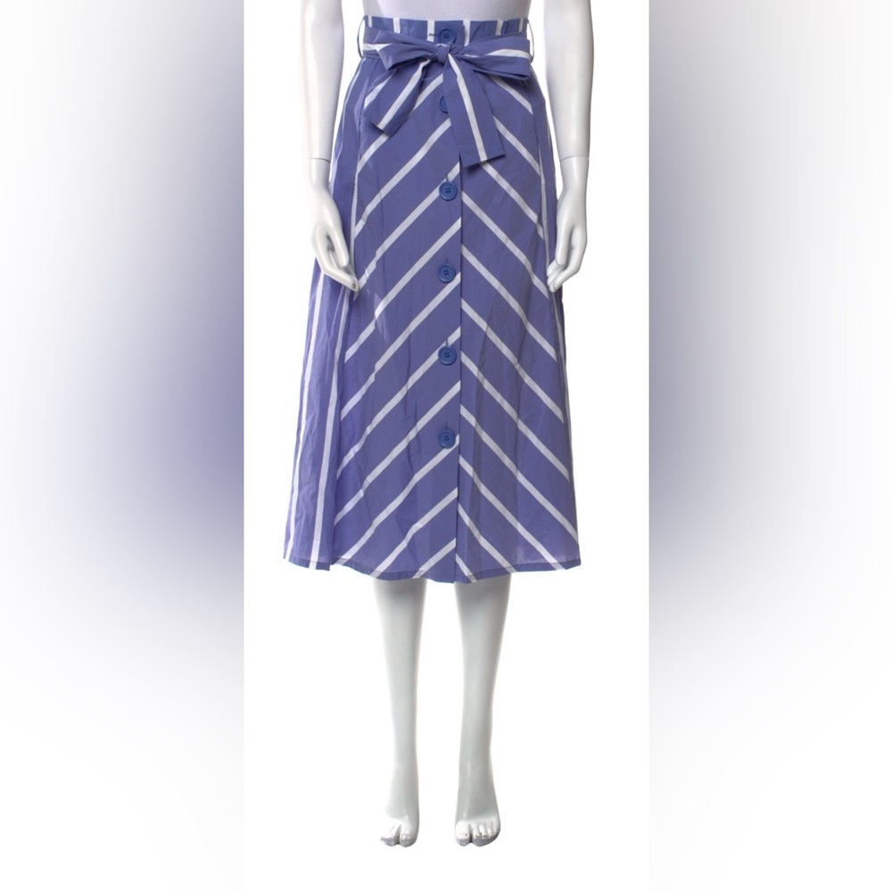 Maje chevron Striped Blue Midi Skirt nwot